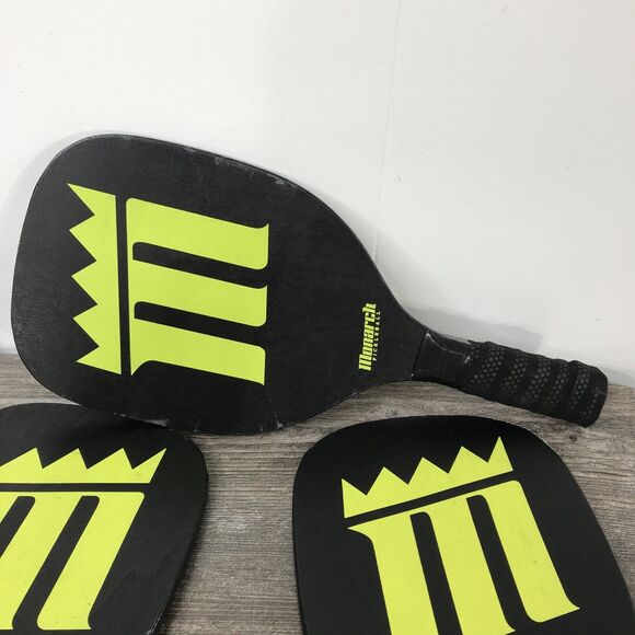 Monarch Pickleball Black Yellow/Green Paddles With Mesh Bag Set of 3 - Picture 5 of 9